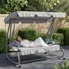 Hollywoodschaukel 2-in-1 mit Liegefunktion 3-Sitze, Stahl Produktbild-Vorschau 6