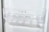 A clear plastic egg holder with icons on the top shelf inside a refrigerator. Produktbild-Vorschau