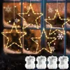 SALCAR 4 Stück 120 LED Lichterkette LED Stern Fenster Deko Produktbild-Vorschau 1