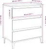 A line drawing of a chest of drawers with dimensions indicated. Podgląd zdjęcia produktu