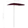 vidaXL Demi-parasol avec mât 180x90 cm rouge bordeaux Voir les images du produit 8