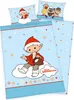 A light blue bedding set featuring cartoon characters and stars. Produktbild-Vorschau