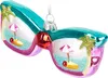 BRUBAKER Sonnenbrille Urlaub Blau & Pink mit Insel Palmen Produktbild-Vorschau 3