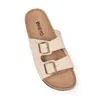 Ciabatte Donna Heyo in Sughero Profilate con Fibbia Beige Anteprima dell’immagine prodotto 3