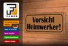 Holzschild Hinweis 27x10cm Vorsicht Heimwerker Produktbild-Vorschau 4