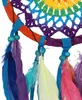 Traumfänger Regenbogen mit Gehäkeltem Netz - Bunt 17 cm, Produktbild-Vorschau 3