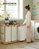 A woman is using a SONGMICS laundry basket with four compartments in a laundry room setting. Produktbild-Vorschau