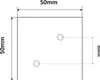 A technical drawing of a square object with two circular holes, with dimensions indicated. Náhľad obrázku produktu