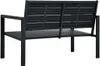 Zahradní lavice 120 cm hdpe černá dřevěný vzhled Černá Náhled obrázku produktu 3