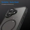 Close-up of a black phone case with a frosted back, showing water droplets on the surface and highlighting the camera area. Produktbild-Vorschau