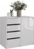 Kommode Vicco Sherry Weiß/Weiß Hochglanz 80.2 x 76 cm 2 Produktbild-Vorschau 6