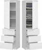 BDW, armadio con 3 cassetti, 50×180,5×40 cm, bianco Anteprima dell’immagine prodotto 1
