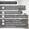 A marketing image with text and icons describing product features. Produktbild-Vorschau