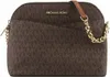 A brown Michael Kors handbag with the signature MK pattern. Produktbild-Vorschau