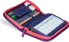 An open pencil case with various stationery items inside. Produktbild-Vorschau
