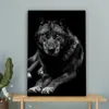 MuchoWow® - Leinwandbilder - Tiere - Wolf - Schwarz - Weiß Produktbild-Vorschau 4