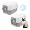 2x Katzenklo mit Deckel - Kippbare Haube - Aktivkohlefilter Produktbild-Vorschau 1