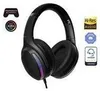 A product shot of black gaming headphones with various badges and logos around it. Náhled obrázku produktu