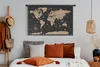 MuchoWow® Wandteppich Wandbehang Karte - Welt - Braun Produktbild-Vorschau 4