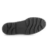 The sole of a black boot is shown from a bottom-up perspective. Produktbild-Vorschau