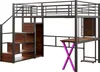 Hochbett mit Schreibtisch, Kleiderschrank, Regalen, Produktbild-Vorschau 23