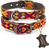 ALTEZAR Feuerrotes Hundehalsband aus Leder Tribal Feuerrot Produktbild-Vorschau 1
