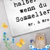 Mr. & Mrs. Panda Handtuch Sommelier Herz - Weiß - Geschenk, Produktbild-Vorschau 3