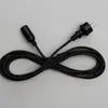 A black power cord with a European plug on one end and a female connector on the other, coiled on a light gray background. Produktbild-Vorschau