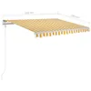 vidaXL Store manuel rétractable 350x250 cm jaune et blanc Voir les images du produit 7