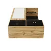 A product shot of a wardrobe set with a mirror, shoe cabinet, and shoe bench. Produktbild-Vorschau
