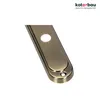 A close-up, angled view of a door handle escutcheon plate with a brushed bronze finish, set against a plain white background. Produktbild-Vorschau