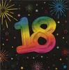 12 Servietten Geburtstag 18 schwarz bunt Produktbild-Vorschau 1