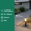 Vonkajšia záhradná lampa E27 BLACK PIPE 45 cm so senzorom Náhľad obrázku produktu 3