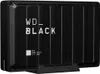 A black external hard drive is shown in a studio setting, standing upright on its base. Anteprima dell’immagine prodotto