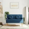 vidaXL Lavica s vankúšom modrá 113x64,5x75,5 cm látka Náhľad obrázku produktu 2