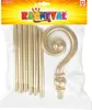 A gold-colored staff or scepter, along with several cylindrical pieces, are packaged in a clear plastic bag. The packaging is topped with a colorful header featuring the word "KARNEVAL" and a crown graphic. Anteprima dell’immagine prodotto