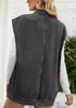 ASKSA Gilet en jean sans manches pour femmes Veste en jean Voir les images du produit 5