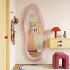 LunaMirror Cleo staande spiegel 160 x 60 cm, organische wolkvorm, gestoffeerd fluwelen frame, roze – afbeelding 4 Productafbeelding-voorbeeld