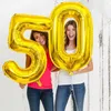 Ballons - Zum 50 Geburtstag - Goldfarbene Folienzahlen - Produktbild-Vorschau 5