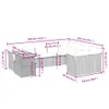 10-tlg. Garten-Sofagarnitur - mit Kissen Schwarz Poly Produktbild-Vorschau 3