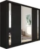 A black wardrobe with mirrored sliding doors. Produktbild-Vorschau