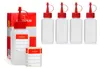 5 x 100 ml HDPE-Kunststoffflaschen mit roten Produktbild-Vorschau 1