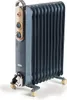 A blue oil-filled radiator heater with beige accents and silver details, shown on a white background. Anteprima dell’immagine prodotto