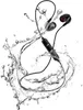 Wireless earbuds are shown in a dynamic splash of water. Produktbild-Vorschau