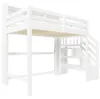 Hochbett 90x200 cm aus Kiefernholz, Kinderbett mit Produktbild-Vorschau 12