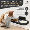 VAYPET Doppel-Katzennapf erhöht Edelstahl Kiefernholz Produktbild-Vorschau 6