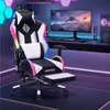 A gaming chair with RGB lighting in a gaming setup. Podgląd zdjęcia produktu