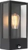 Lampa ścienna zewnętrzna czarna z czujnikiem ruchu IP44 - Podgląd zdjęcia produktu 1