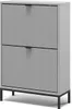 A gray shoe cabinet with two flip drawers. Podgląd zdjęcia produktu