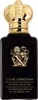 A product shot of a black perfume bottle with a gold crown-shaped cap and gold emblem. Náhľad obrázku produktu